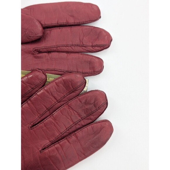 Carson Pirie Scott Vintage Red Leather Gloves Made In Italy Size 6 1/2 Small XS - Picture 9 of 9